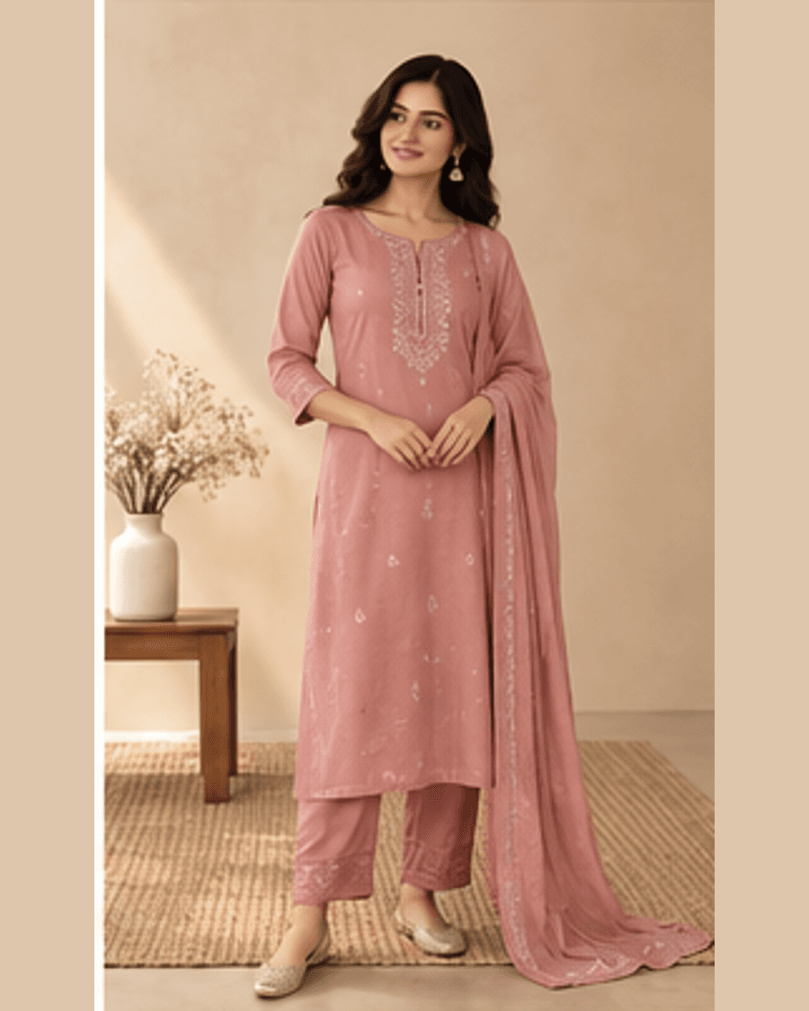 Tara Dusty Rose Straight Kurta front view