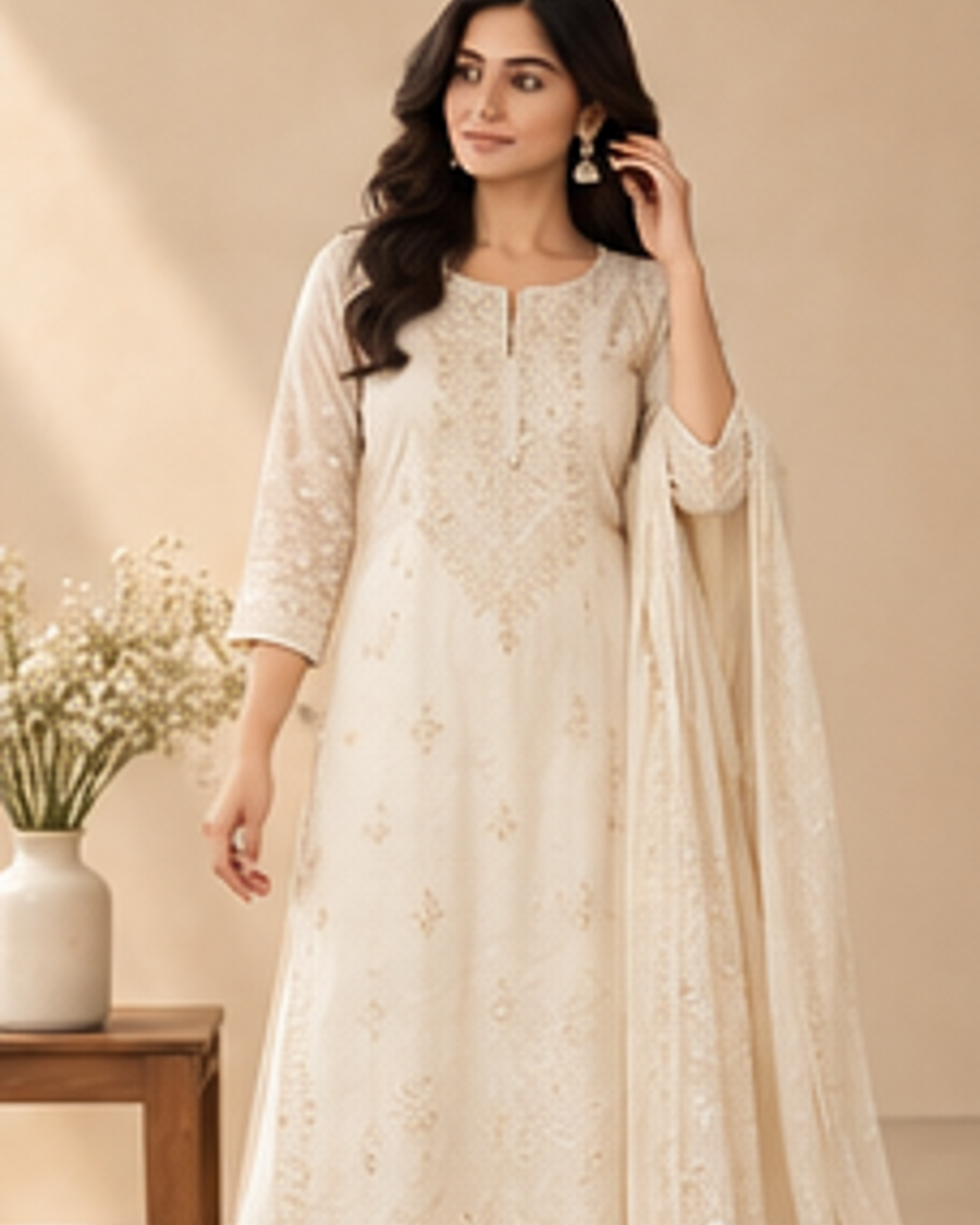 Anika Ivory Embroidered Set alternate view
